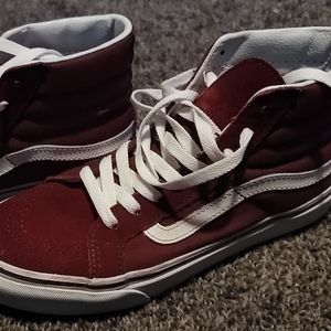 Burgundy High Top Vans